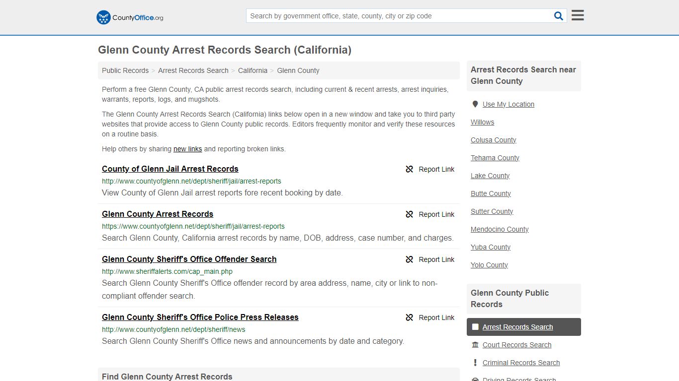 Arrest Records Search - Glenn County, CA (Arrests & Mugshots)