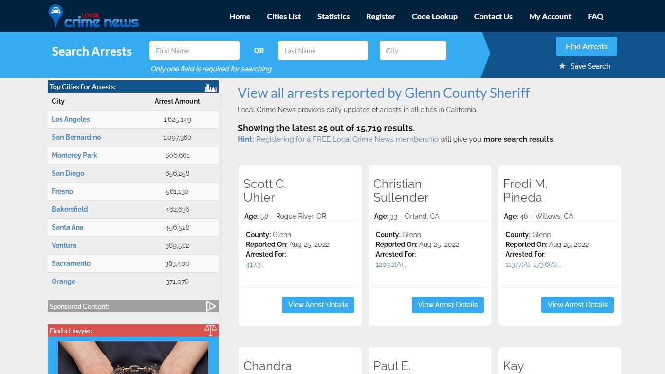 Arrests reported by Glenn County Sheriff | Local Crime News